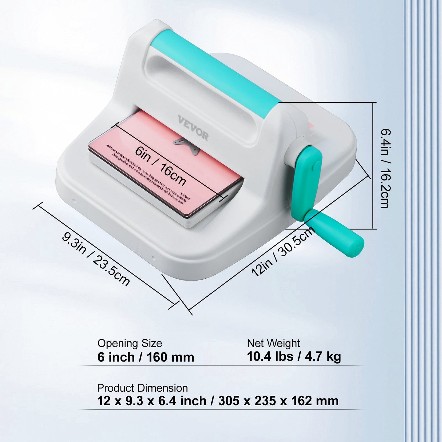 Manuelle Stanz- und Prägemaschine, 15,2 cm Öffnung, für Kunsthandwerk, Scrapbooking