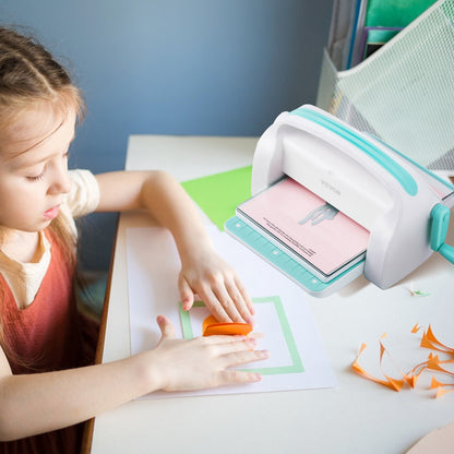 Manual Die Cutting & Embossing Machine, Portable Cut Machines, 9 inch Opening Scrapbooking Machine Full Kit Included, For Arts & Crafts, Scrapbooking, Card Making and Crafting, White