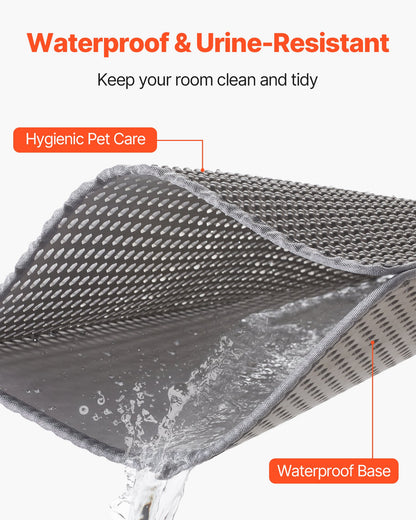 Cat Litter Mat, 24 x 15 in, Double-Layer Litter Box Mat, Non-Slip & Urine-Proof Litter-Trapping Mats for Indoor Cats, Honeycomb Design, Soft on Paws, Washable Large Kitty Mats for Floor