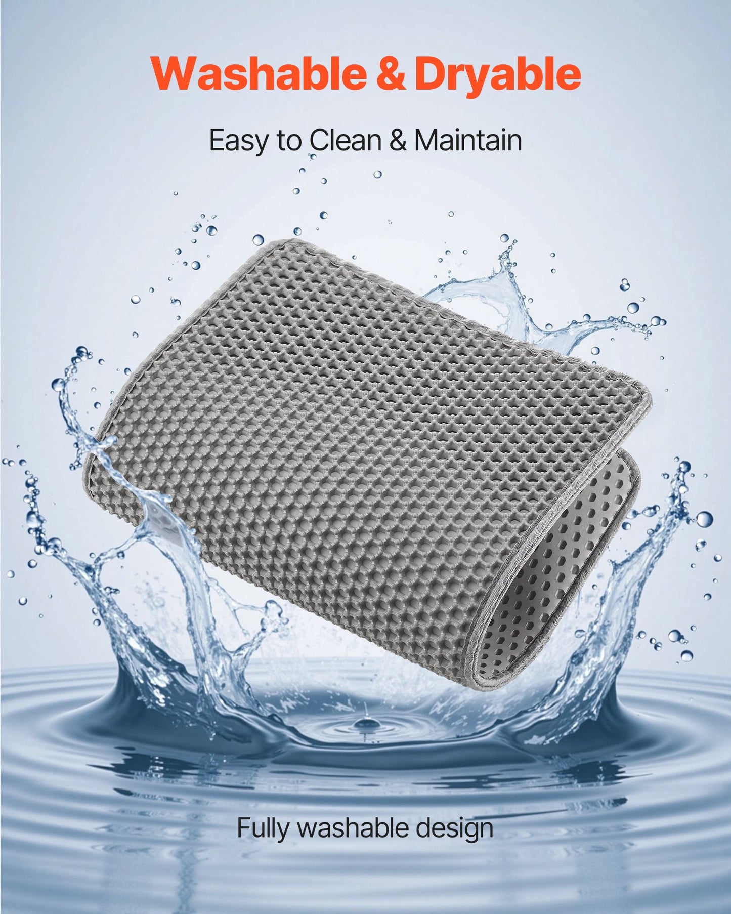 Cat Litter Mat, 24 x 15 in, Double-Layer Litter Box Mat, Non-Slip & Urine-Proof Litter-Trapping Mats for Indoor Cats, Honeycomb Design, Soft on Paws, Washable Large Kitty Mats for Floor