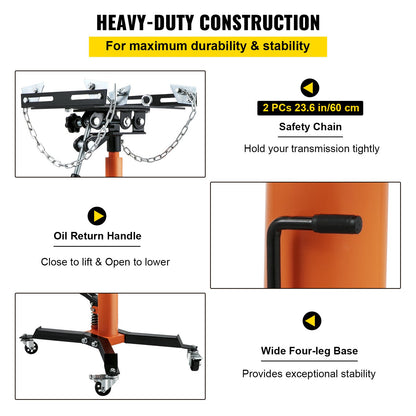Getriebeheber 1100 lbs 2-stufiges hydraulisches Hochhub-Vertikalteleskop