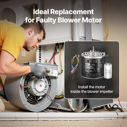 1/2 PS Ofenlüftermotor, 220 V, 2,6 A, 1300 U/min, 3 Geschwindigkeiten, 15 μF/450 V Kondensator