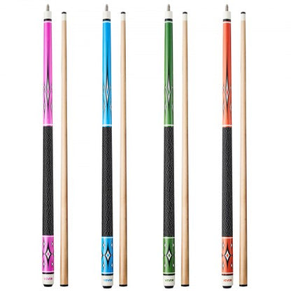Pool Cue, 4 Pieces Pool Stick, 58 inch Canadian Maple Wood Billiard Pools Stick with ABS Connection Ring, Cues Sticks for Professional Pool Table, Bar, Home, Office, 18 oz, 19 oz, 20 oz, 21 oz