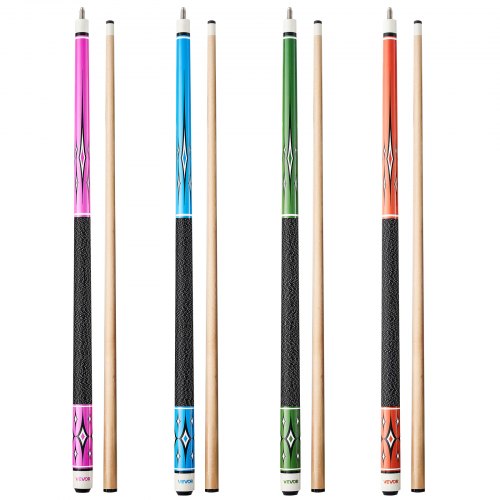 Pool Cue, 4 Pieces Pool Stick, 58 inch Canadian Maple Wood Billiard Pools Stick with ABS Connection Ring, Cues Sticks for Professional Pool Table, Bar, Home, Office, 18 oz, 19 oz, 20 oz, 21 oz
