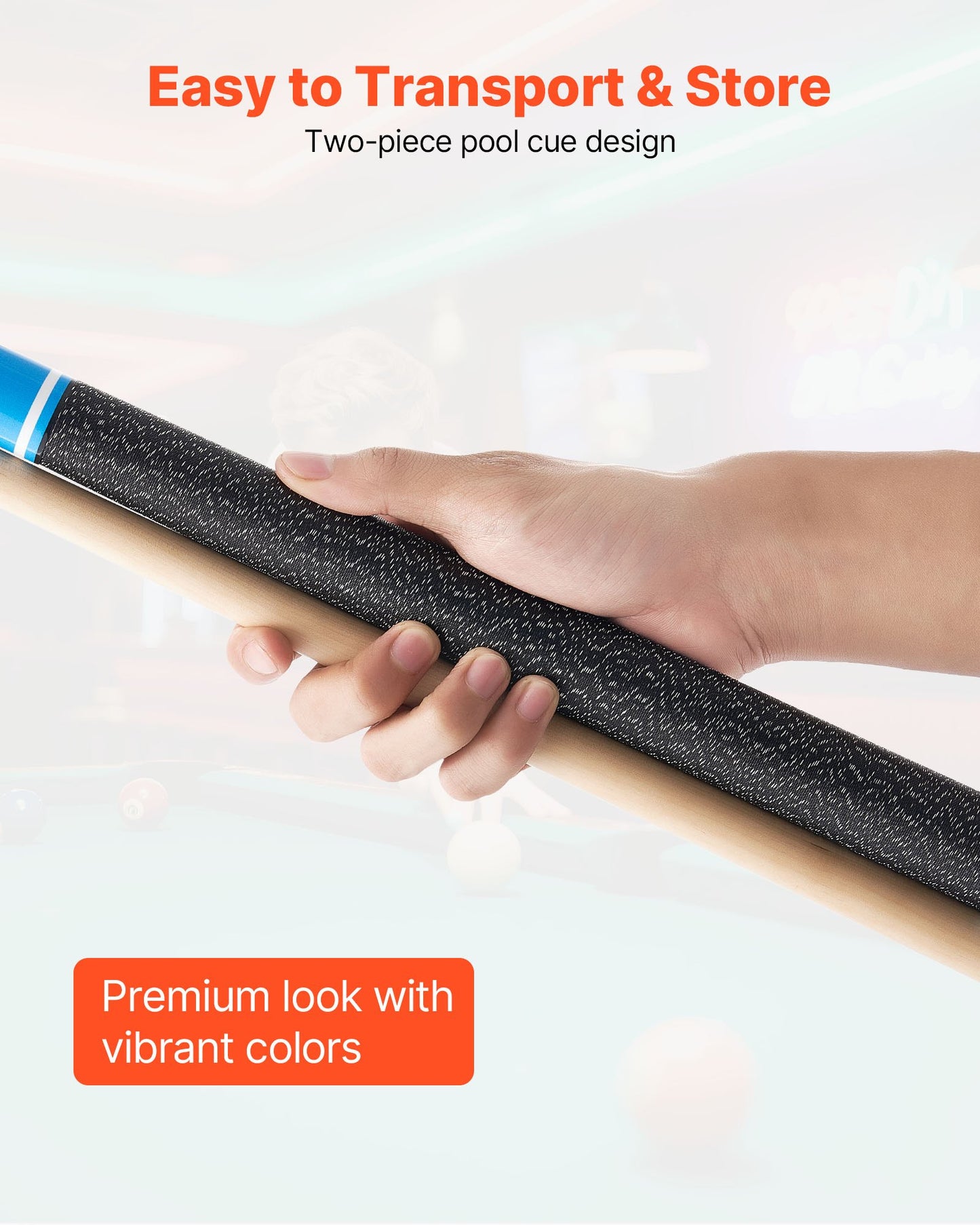 Pool Cue, 4 Pieces Pool Stick, 58 inch Canadian Maple Wood Billiard Pools Stick with ABS Connection Ring, Cues Sticks for Professional Pool Table, Bar, Home, Office, 18 oz, 19 oz, 20 oz, 21 oz