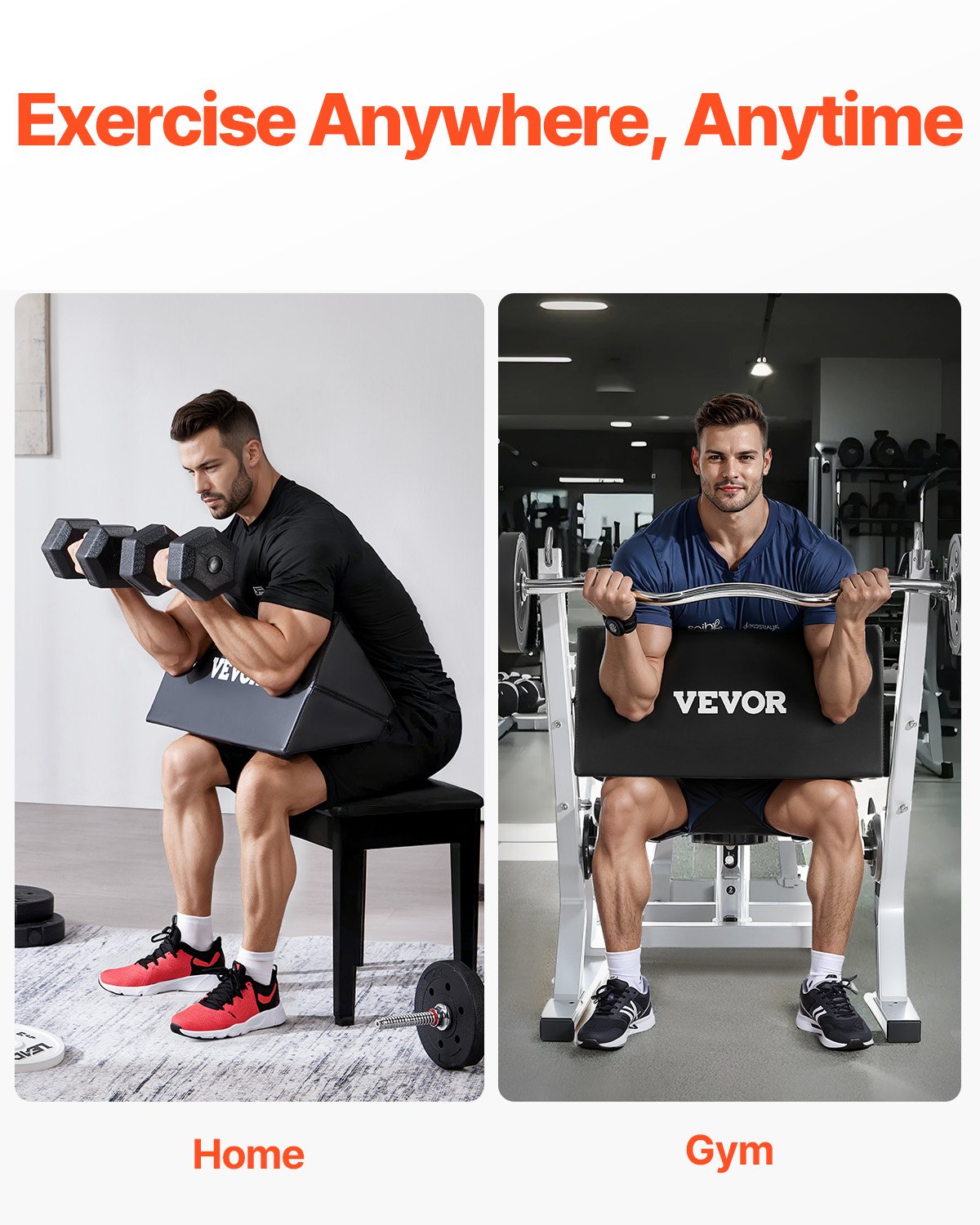 Preacher Curl Pad Portable Weight Bicep Arm Curler Attachment Home Gym