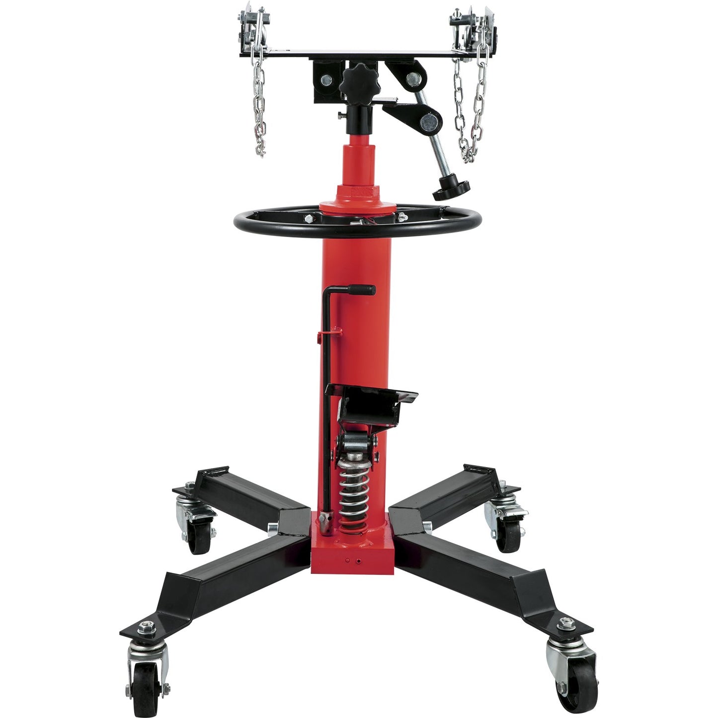 Gearbox Jack, 3/5 Ton/1322 lbs Capacity Hydraulic Telescopic Gearbox Jack, 2-Stage Floor Jack Stand with Foot Pedal, 360° Swivel Wheel, Garage/Shop Lift, Red