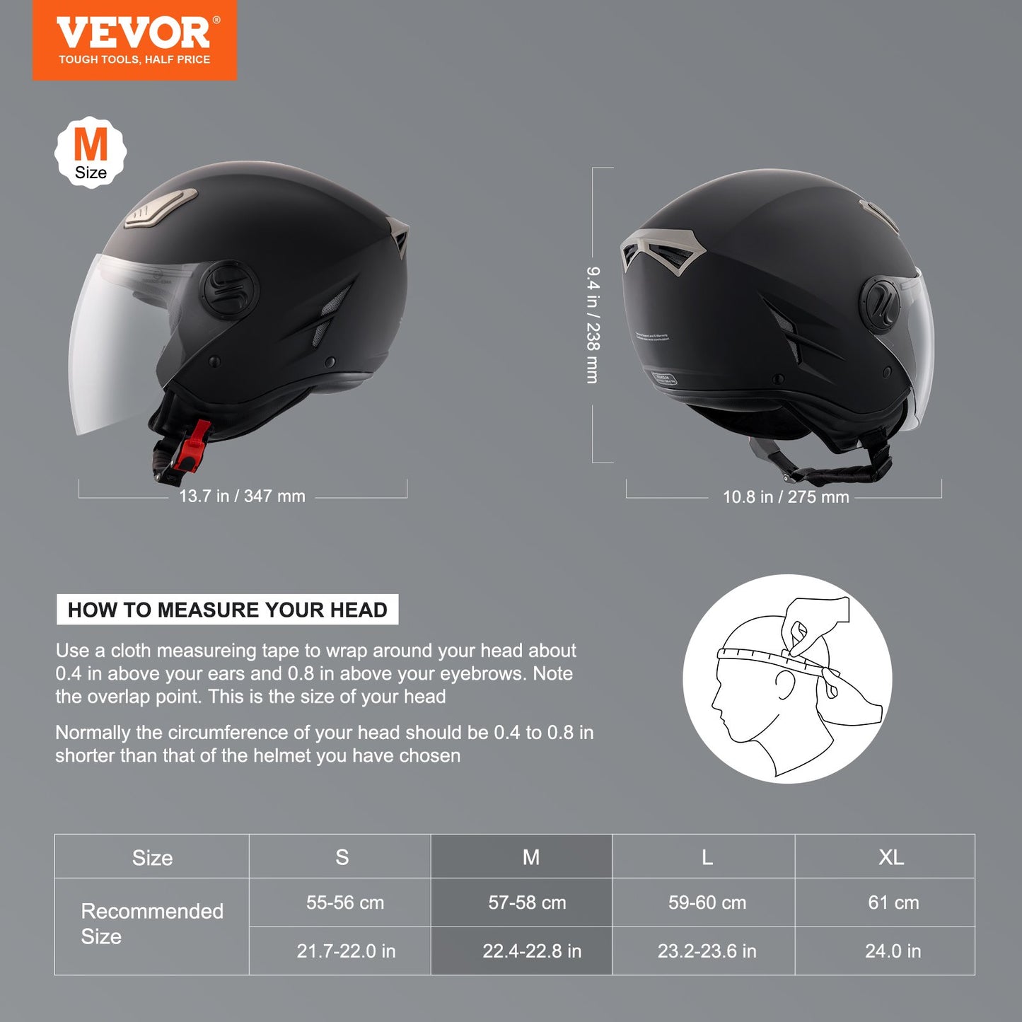 3/4-Face Motorradhelm Motocross Helm mit Bluetooth Slot