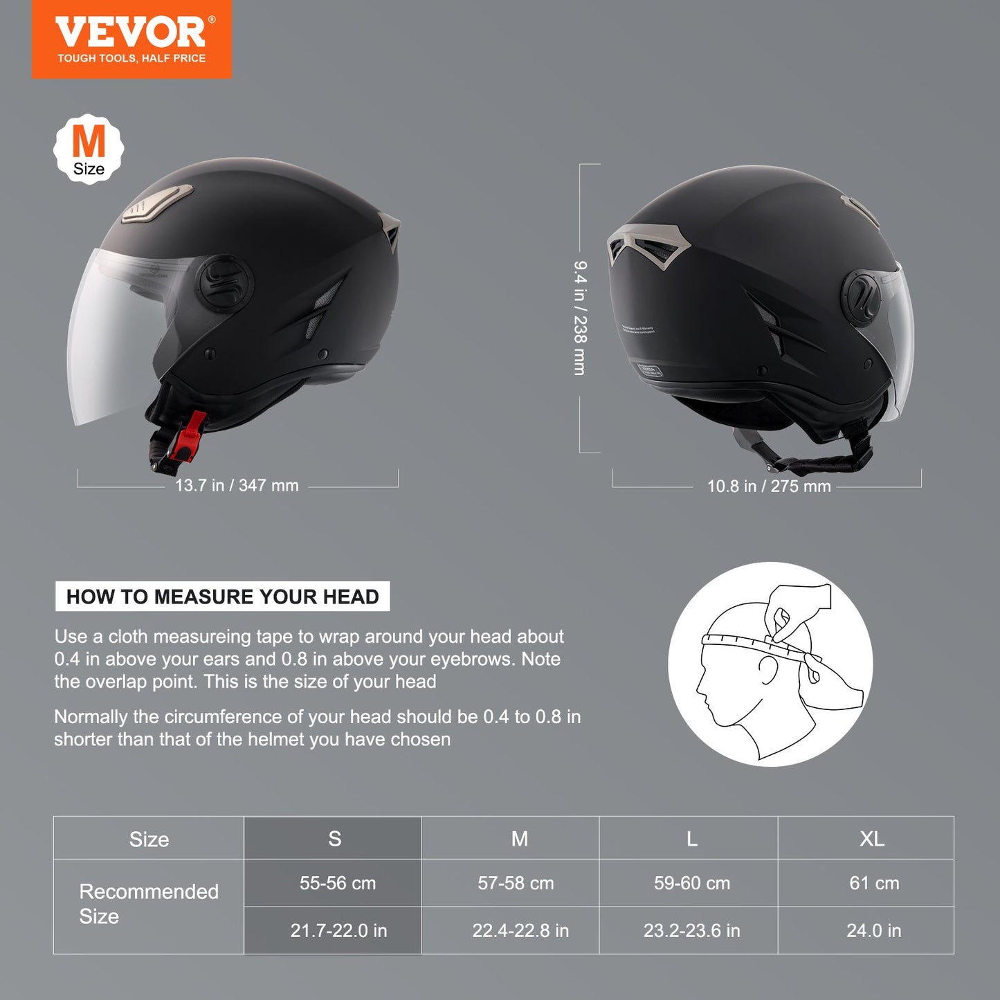 3/4-Face Motorradhelm Motocross Helm mit Bluetooth Slot