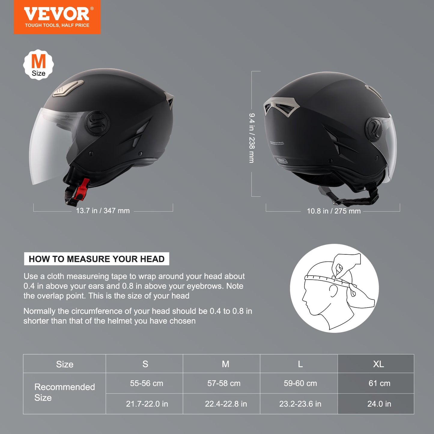3/4-Face Motorradhelm Motocross Helm mit Bluetooth Slot