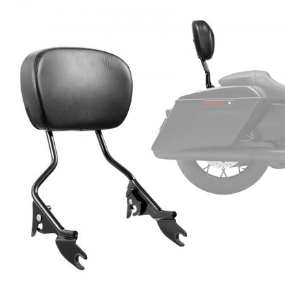 Detachable Motorcycle Passenger Backrest, Compatible with Harley-Davidson Touring, Street Glide, Road Glide, Road King, 16-Inch Height, Black
