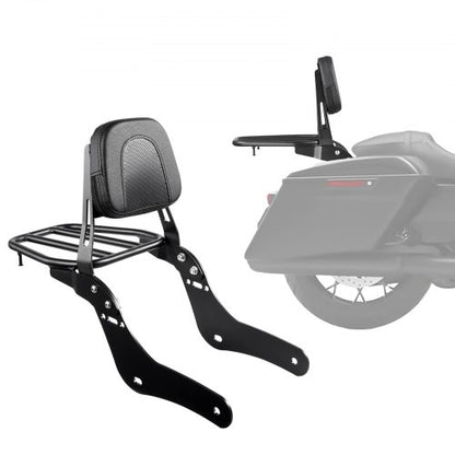 Motorcycle Backrest Sissy Bar with Luggage Rack, Compatible with Honda Rebel CMX 1100 2021-2022, 18-Inch Height, Removable Passenger Backrest, Durable Metal Frame with Leather Pad, Black