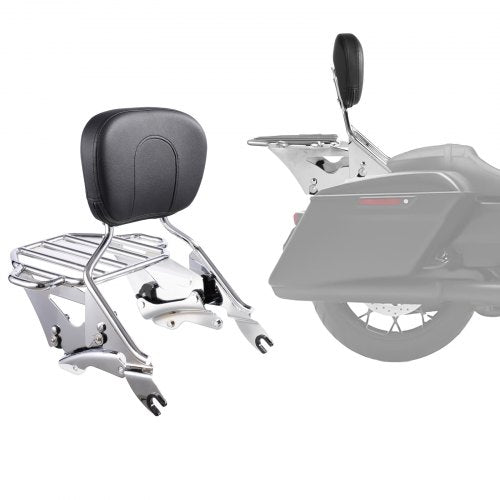 Motorcycle Backrest Sissy Bar with Luggage Rack, Compatible with Harley-Davidson Touring Models, Street Glide, Road Glide, and Road King, Detachable Passenger Backrest for Motorcycles