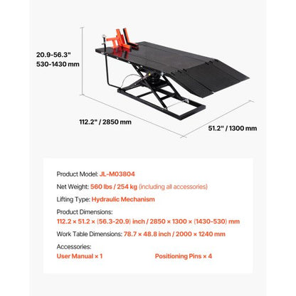Motorradheber 1500lb Pneumatischer Motorradständer Abnehmbare Werkbank | EU