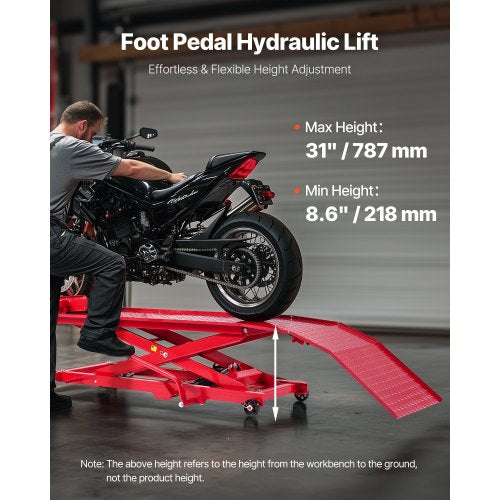 1000lbs hydraulisk domkraft för motorcykel, lyftstativ för dirt street-motorcykel, ATV |  EU