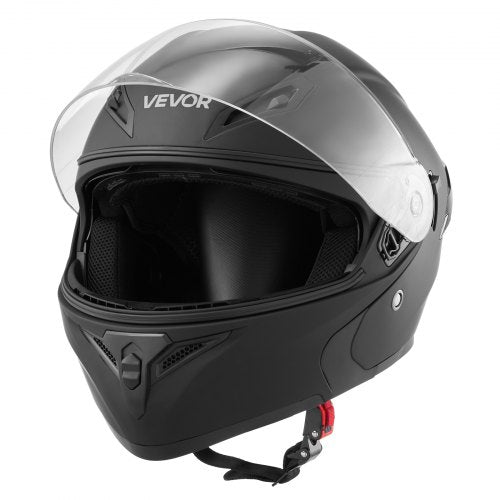 Motorcycle Helmet, Modular, Adult Motocross Dirt Bike Helmet with Large Clear Visor, Comfortable Motorbike Racing Street with Detachable Liner for Men & Women, DOT Approved, (Matte Black, M)