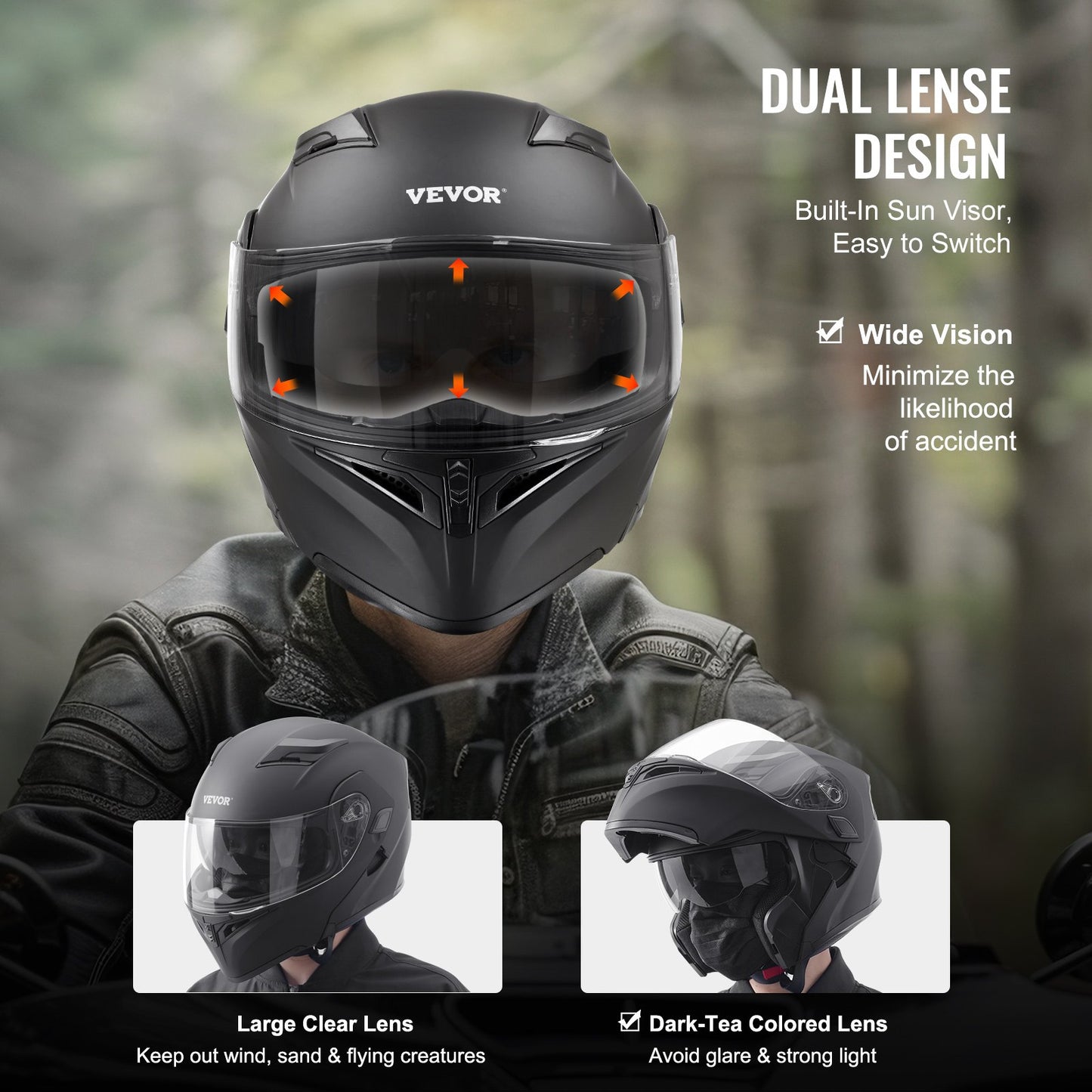 Motorcycle Helmet, Unmasked, Smart Street ABS & High Density Helmet with Bluetooth Slot & Interchangeable Lens, DOT Approved Comfortable Motocross Helmet, Fit for Youth & Adults
