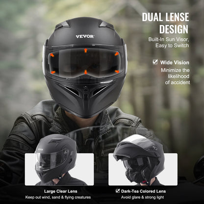 Motorcycle Helmet, Unmasked, Smart Street ABS & High Density Helmet with Bluetooth Slot & Interchangeable Lens, DOT Approved Comfortable Motocross Helmet, Fit for Youth & Adults