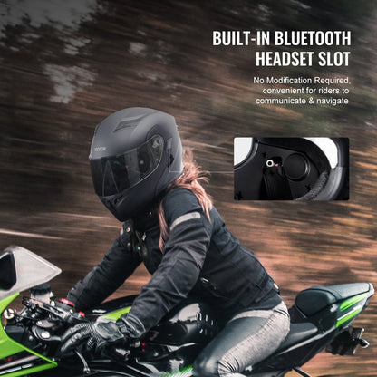 Motorcycle Helmet, Unmasked, Smart Street ABS & High Density Helmet with Bluetooth Slot & Interchangeable Lens, DOT Approved Comfortable Motocross Helmet, Fit for Youth & Adults