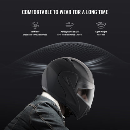 Unmasked Motorradhelm Motocross Helm mit Bluetooth Slot