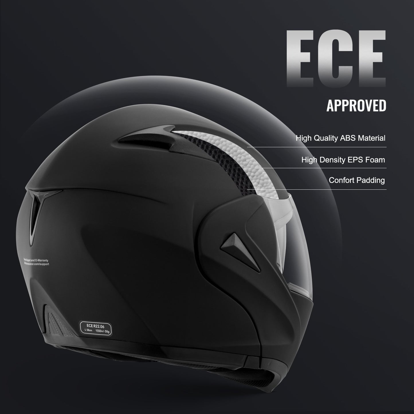 Unmasked Motorradhelm Motocross Helm mit Bluetooth Slot