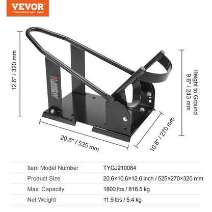 Motorcycle Wheel Chock, 1800 lbs Capacity Wheel Cradle Holder, Heavy-duty Steel Motorcycle Front Wheel Stand with 3 Adjustable Holes, For 15"-21" Off-Road Motorcycles, Standard Motorcycles
