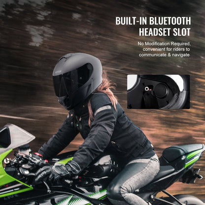 Motorcycle Helmet, Full Face, Smart Street ABS & High Density Helmet with Bluetooth Slot & Interchangeable Lens, DOT Approved Comfortable Motocross Helmet, Fit for Youth & Adults
