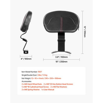 Motorrad Rückenlehne Sissy Bar für Harley-Davidson Touring 310mm | EU