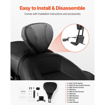 Motorrad Sissy Bar, Rückenlehne, für Harley Touring Modelle 2009-2024