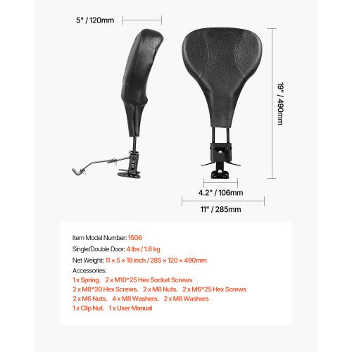Motorrad Sissy Bar, Rückenlehne, für Harley Touring Modelle 2009-2024