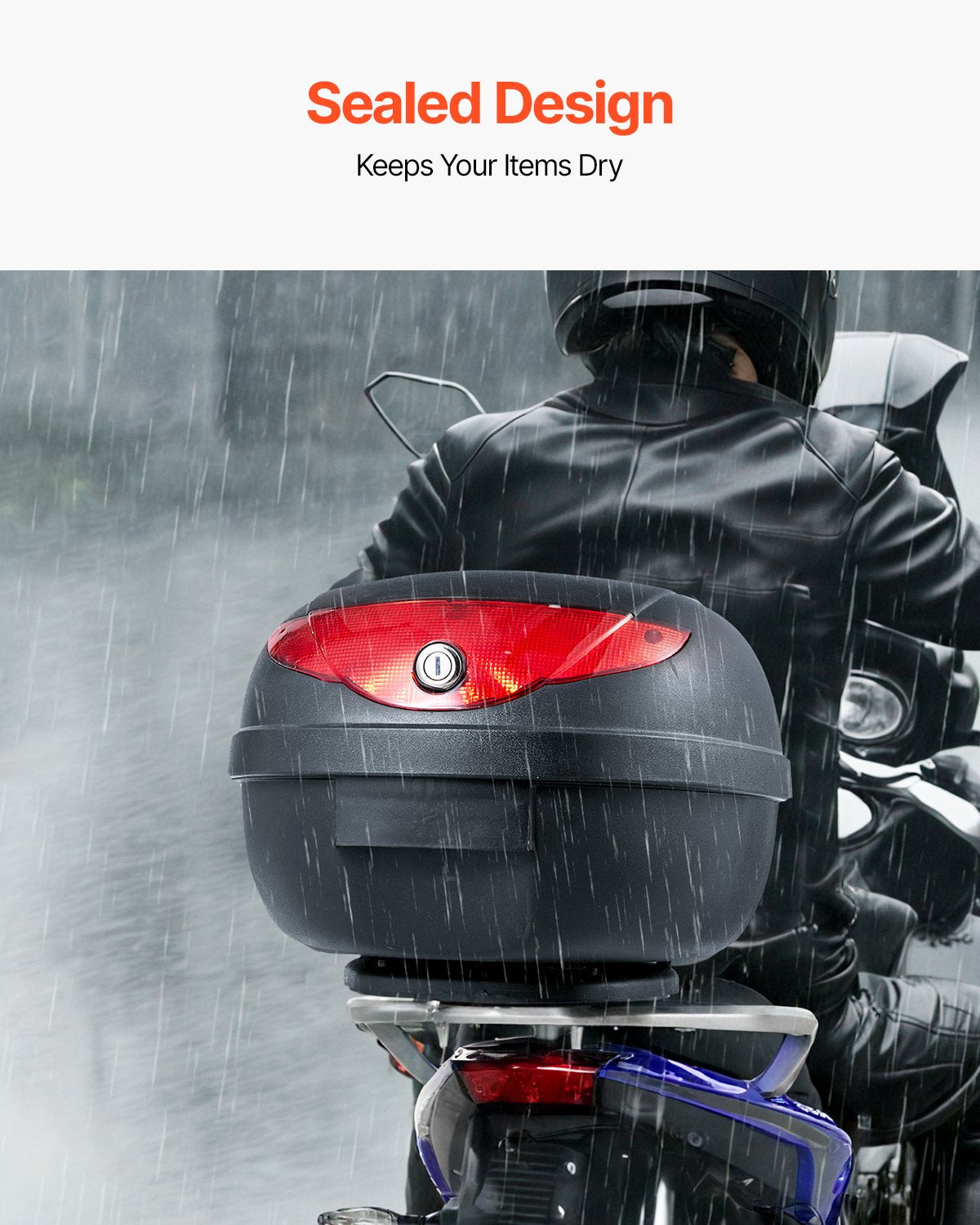 24L Motorrad-Topcase Universal Motorradheck mit reflektierendem Panel