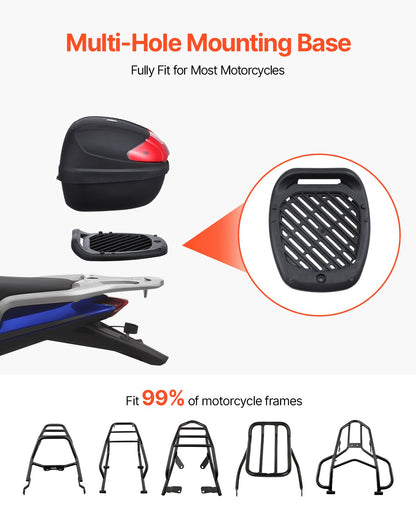 24L Motorrad-Topcase Universal Motorradheck mit reflektierendem Panel