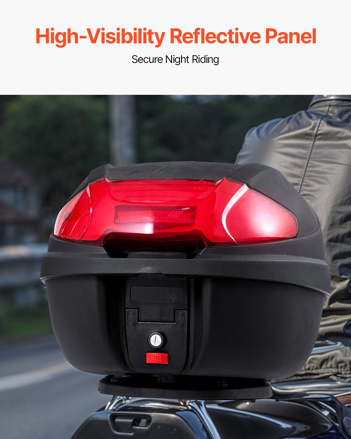 38L Motorrad-Topcase Universal Motorradheck mit reflektierendem Panel