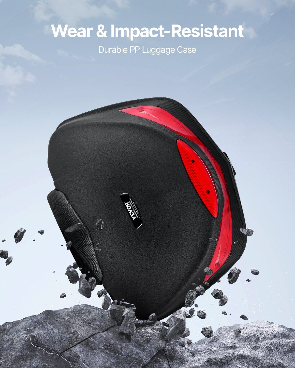 48L Motorcycle Top Case Universal Motorbike Tail with reflective panel