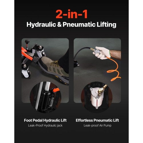 1500lbs Hydraulischer und pneumatischer Motorrad-Wagenheber mit 2 Rädern | EU