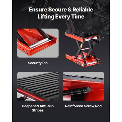 Motorcykel Saxlyftdomkraft 1200lbs Bred Däck Motorcykellyftstativ Vev |  EU
