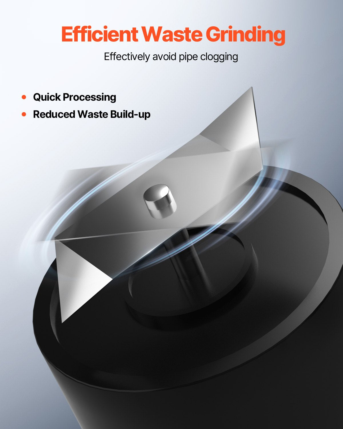 Zerhackerpumpe, 500 W, 6600 l/h Durchfluss, 8 m Förderhöhe, Zerhacker-Abwasserpumpe mit 3 Wassereinlässen für Toilette, Keller, Küche, Waschbecken, Dusche, Badewanne.