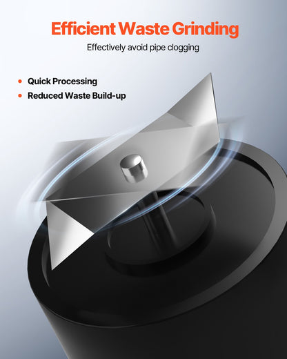 Zerhackerpumpe, 500 W, 6600 l/h Durchfluss, 8 m Förderhöhe, Zerhacker-Abwasserpumpe mit 3 Wassereinlässen für Toilette, Keller, Küche, Waschbecken, Dusche, Badewanne.