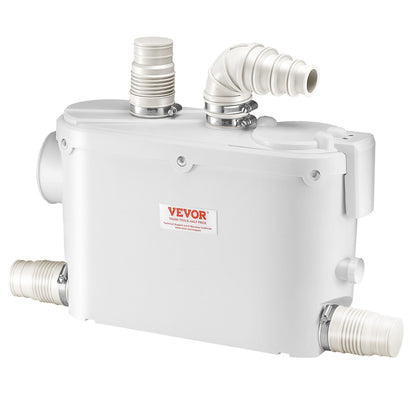 Zerhackerpumpe, 500 W, 6600 l/h Durchfluss, 8 m Förderhöhe, Zerhacker-Abwasserpumpe mit 3 Wassereinlässen für Toilette, Keller, Küche, Waschbecken, Dusche, Badewanne.