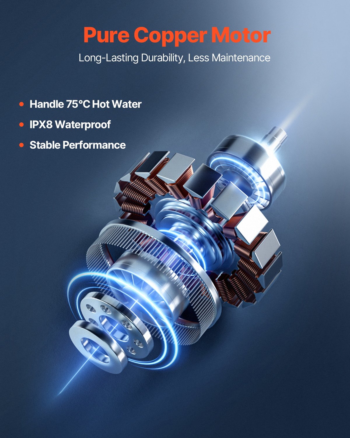 Macerator Pump, 1200W, 48 GPM Flow, 33 ft/10 m Head, Macerator Sewerage Toilet Pump with 4 Water Inlets, Waste Water Disposal Upflush Machine for Toilet, Basement, Shower, Sink, Laundry, Bathtub