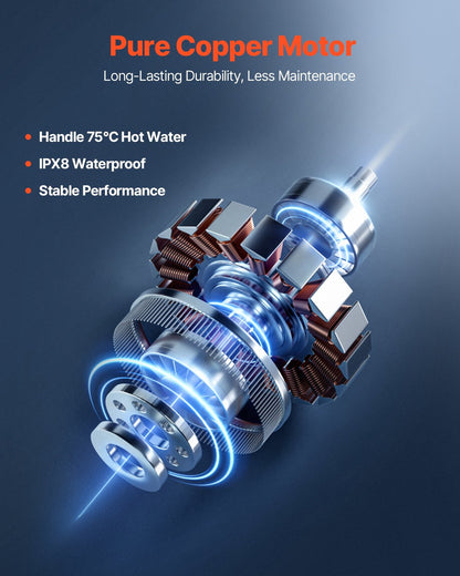 Macerator Pump, 1200W, 48 GPM Flow, 33 ft/10 m Head, Macerator Sewerage Toilet Pump with 4 Water Inlets, Waste Water Disposal Upflush Machine for Toilet, Basement, Shower, Sink, Laundry, Bathtub