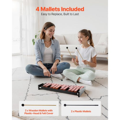 Klockspelxylofon, 25 toner, professionellt xylofonslagverksinstrument i trä, med 4 klubbor, bärväska, nybörjarkit för klockspel, för vuxna och barnstudenter |  EU