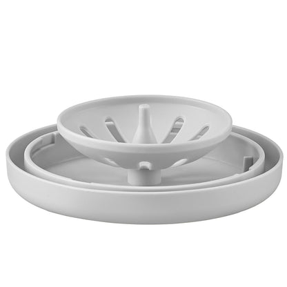 Toilet Brush and Holder Set, Toilet Bowl Brush and Holder with Comfortable PP Handle, Compact Bathroom Scrubber Cleaner, Deep Cleaning and Drip-Proof, for Bathroom, RV & Toilets (White & Grey)