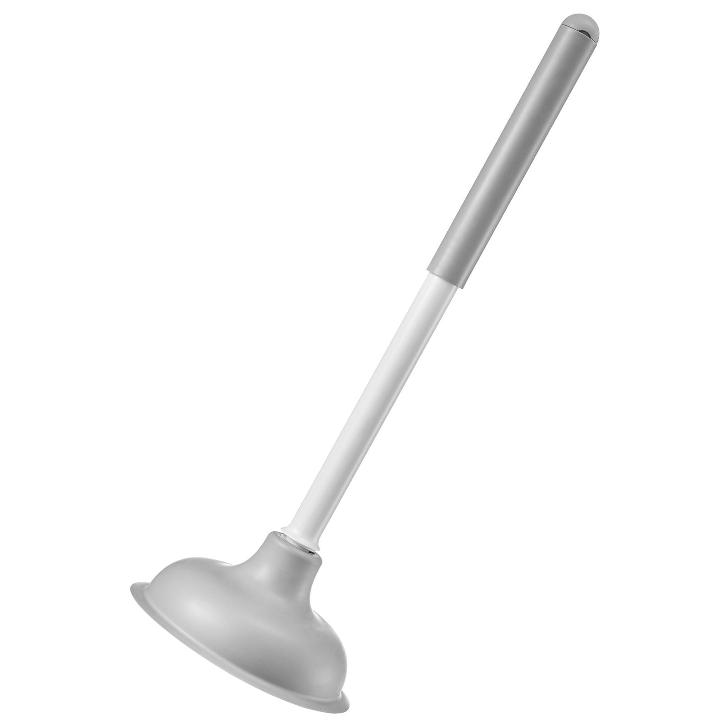 Toilet Brush and Plunger Set, 2-in-1 Toilet Bowl Brush Plunger Combo with Ventilated Holder, 360° Deep Cleaning and Drip-Proof Bathroom Supplies, for Bathroom, RV and Toilets (White & Grey)