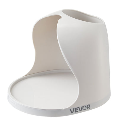 Toilet Brush and Plunger Set, 2-in-1 Toilet Bowl Brush Plunger Combo with Ventilated Holder, 360° Deep Cleaning and Drip-Proof Bathroom Supplies, for Bathroom, RV and Toilets (White & Grey)