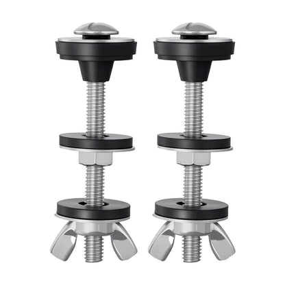 Universal Toilet Tank to Bowl Bolts Kit, 2PCS Metal Heavy Duty Toilet Tank Bolts, Stainless Steel Toilet Tank Screws Replacement Kit with Wing Nuts, Rubber Washers Gaskets, Toilet Repair Screw