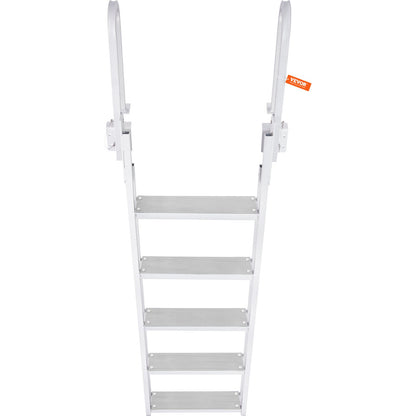 Aluminum Docking Ladder Folding Boat Docking Ladder 5 Steps with 350 Pound Load