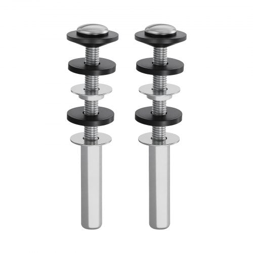 Universal Toilet Seat Bolts Kit, 2PCS Metal Heavy Duty Toilet Tank Bolts, Stainless Steel Toilet Seat Screws Replacement Kit with Long Downlock Nuts, Rubber Washers Gaskets, Toilet Repair Screw