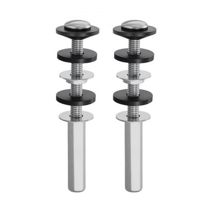 Universal Toilet Seat Bolts Kit, 2PCS Metal Heavy Duty Toilet Tank Bolts, Stainless Steel Toilet Seat Screws Replacement Kit with Long Downlock Nuts, Rubber Washers Gaskets, Toilet Repair Screw