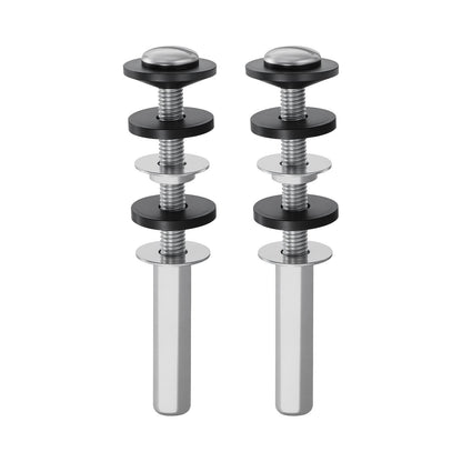 Universal Toilet Seat Bolts Kit, 2PCS Metal Heavy Duty Toilet Tank Bolts, Stainless Steel Toilet Seat Screws Replacement Kit with Long Downlock Nuts, Rubber Washers Gaskets, Toilet Repair Screw